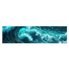 Thunderstorm Tsunami Tidal Wave Ocean Waves Sea Oblong Satin Scarf (16  X 60 )