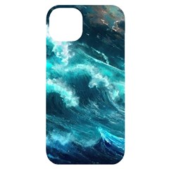 Thunderstorm Tsunami Tidal Wave Ocean Waves Sea Iphone 14 Plus Black Uv Print Case by Jancukart