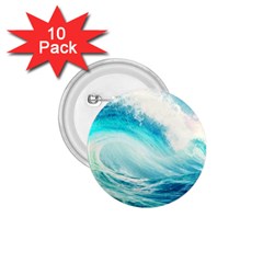 Tsunami Waves Ocean Sea Nautical Nature Water 8 1 75  Buttons (10 Pack)