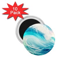 Tsunami Waves Ocean Sea Nautical Nature Water 8 1 75  Magnets (10 Pack) 