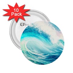 Tsunami Waves Ocean Sea Nautical Nature Water 8 2 25  Buttons (10 Pack)  by Jancukart