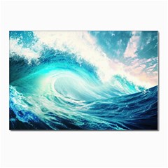 Tsunami Waves Ocean Sea Nautical Nature Water 8 Postcard 4 x 6  (pkg Of 10) by Jancukart