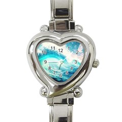 Tsunami Waves Ocean Sea Nautical Nature Water 8 Heart Italian Charm Watch by Jancukart