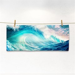 Tsunami Waves Ocean Sea Nautical Nature Water 8 Hand Towel by Jancukart