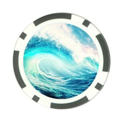 Tsunami Waves Ocean Sea Nautical Nature Water 8 Poker Chip Card Guard (10 Pack)