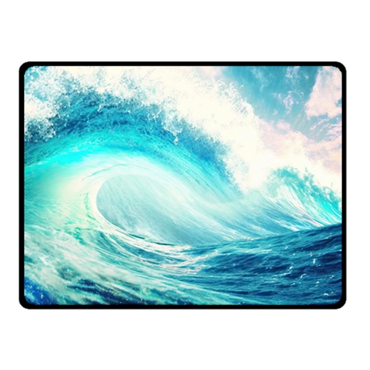 Tsunami Waves Ocean Sea Nautical Nature Water 8 Fleece Blanket (Small)