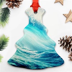 Tsunami Waves Ocean Sea Nautical Nature Water 8 Ornament (christmas Tree)  by Jancukart