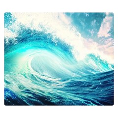 Tsunami Waves Ocean Sea Nautical Nature Water 8 Two Sides Premium Plush Fleece Blanket (small)