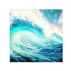 Tsunami Waves Ocean Sea Nautical Nature Water 8 Square Satin Scarf (30  X 30 )