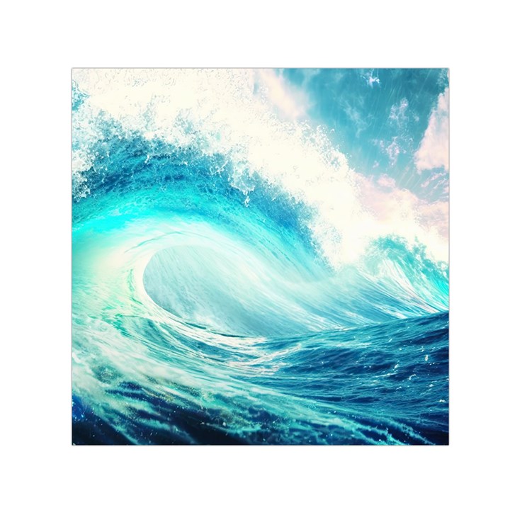 Tsunami Waves Ocean Sea Nautical Nature Water 8 Square Satin Scarf (30  x 30 )