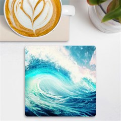 Tsunami Waves Ocean Sea Nautical Nature Water 8 Uv Print Square Tile Coaster  by Jancukart