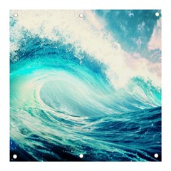 Tsunami Waves Ocean Sea Nautical Nature Water 8 Banner And Sign 3  X 3  by Jancukart