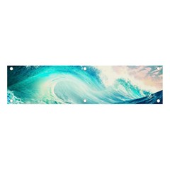 Tsunami Waves Ocean Sea Nautical Nature Water 8 Banner And Sign 4  X 1  by Jancukart