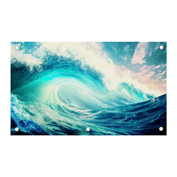 Tsunami Waves Ocean Sea Nautical Nature Water 8 Banner and Sign 5  x 3 