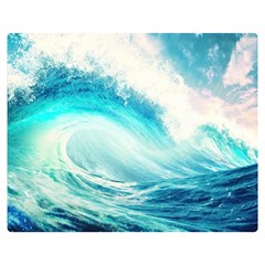 Tsunami Waves Ocean Sea Nautical Nature Water 8 Premium Plush Fleece Blanket (medium) by Jancukart