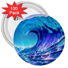 Tsunami Tidal Wave Ocean Waves Sea Nature Water 2 3  Buttons (100 Pack) 