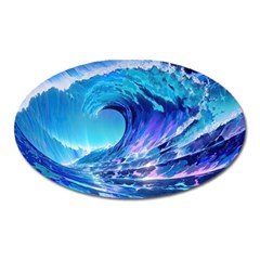 Tsunami Tidal Wave Ocean Waves Sea Nature Water 2 Oval Magnet