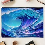 Tsunami Tidal Wave Ocean Waves Sea Nature Water 2 Cosmetic Bag (XXXL) Front