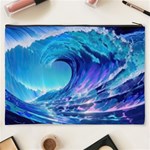 Tsunami Tidal Wave Ocean Waves Sea Nature Water 2 Cosmetic Bag (XXXL) Back