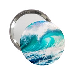 Tsunami Waves Ocean Sea Nautical Nature Water Blue Nature 2 25  Handbag Mirrors by Jancukart