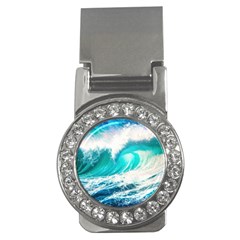 Tsunami Waves Ocean Sea Nautical Nature Water Blue Nature Money Clips (cz)  by Jancukart