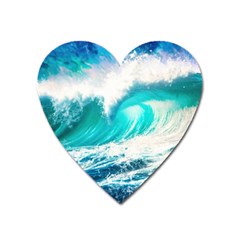 Tsunami Waves Ocean Sea Nautical Nature Water Blue Nature Heart Magnet