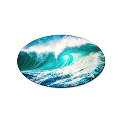 Tsunami Waves Ocean Sea Nautical Nature Water Blue Nature Sticker Oval (100 Pack) by Jancukart