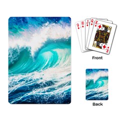 Tsunami Waves Ocean Sea Nautical Nature Water Blue Nature Playing Cards Single Design (rectangle)