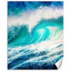 Tsunami Waves Ocean Sea Nautical Nature Water Blue Nature Canvas 16  X 20  by Jancukart