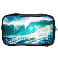 Tsunami Waves Ocean Sea Nautical Nature Water Blue Nature Toiletries Bag (one Side) by Jancukart