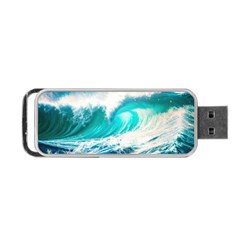 Tsunami Waves Ocean Sea Nautical Nature Water Blue Nature Portable Usb Flash (two Sides)