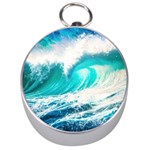 Tsunami Waves Ocean Sea Nautical Nature Water Blue Nature Silver Compasses Front