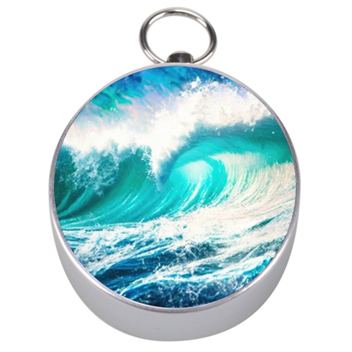 Tsunami Waves Ocean Sea Nautical Nature Water Blue Nature Silver Compasses