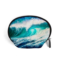 Tsunami Waves Ocean Sea Nautical Nature Water Blue Nature Accessory Pouch (small) by Jancukart