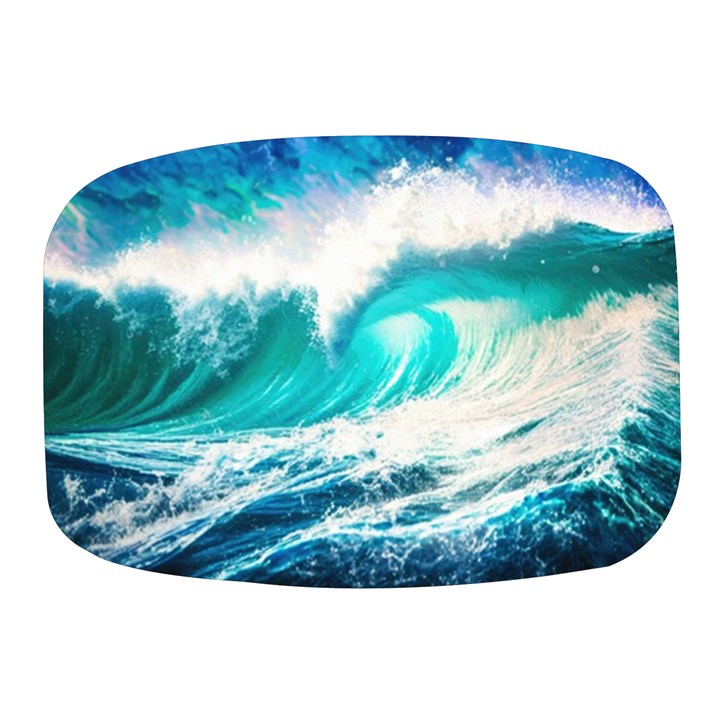 Tsunami Waves Ocean Sea Nautical Nature Water Blue Nature Mini Square Pill Box