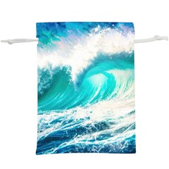 Tsunami Waves Ocean Sea Nautical Nature Water Blue Nature Lightweight Drawstring Pouch (xl) by Jancukart