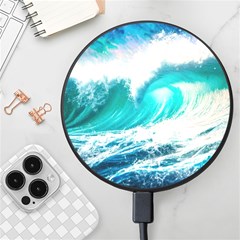 Tsunami Waves Ocean Sea Nautical Nature Water Blue Nature Wireless Fast Charger(black) by Jancukart