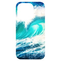 Tsunami Waves Ocean Sea Nautical Nature Water Blue Nature Iphone 14 Pro Black Uv Print Case by Jancukart