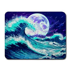 Tsunami Waves Ocean Sea Nautical Nature Water Small Mousepad by Jancukart