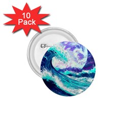 Tsunami Waves Ocean Sea Nautical Nature Water 1 75  Buttons (10 Pack)