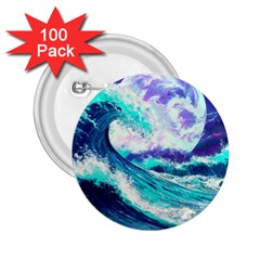 Tsunami Waves Ocean Sea Nautical Nature Water 2 25  Buttons (100 Pack) 