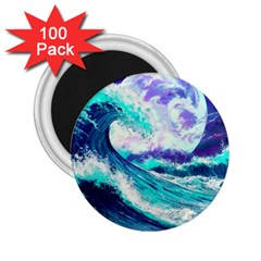 Tsunami Waves Ocean Sea Nautical Nature Water 2 25  Magnets (100 Pack)  by Jancukart