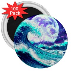 Tsunami Waves Ocean Sea Nautical Nature Water 3  Magnets (100 Pack) by Jancukart