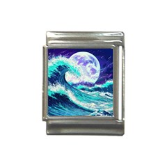 Tsunami Waves Ocean Sea Nautical Nature Water Italian Charm (13mm) by Jancukart