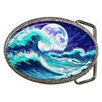 Tsunami Waves Ocean Sea Nautical Nature Water Belt Buckles Front