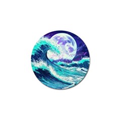 Tsunami Waves Ocean Sea Nautical Nature Water Golf Ball Marker