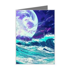 Tsunami Waves Ocean Sea Nautical Nature Water Mini Greeting Card