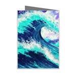 Tsunami Waves Ocean Sea Nautical Nature Water Mini Greeting Card Right