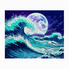 Tsunami Waves Ocean Sea Nautical Nature Water Small Glasses Cloth