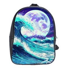 Tsunami Waves Ocean Sea Nautical Nature Water School Bag (large)